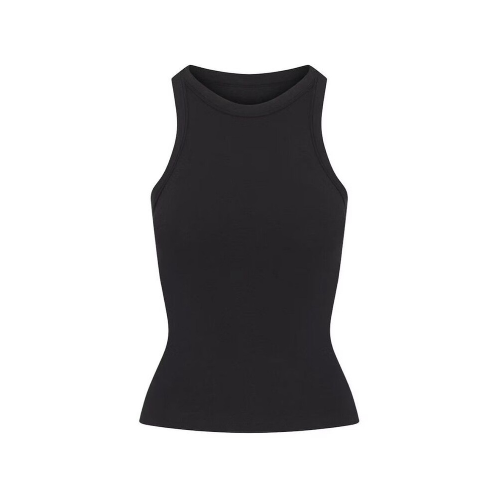 Skims Cotton Jersey High Neck Tank‎ Soot Size Small